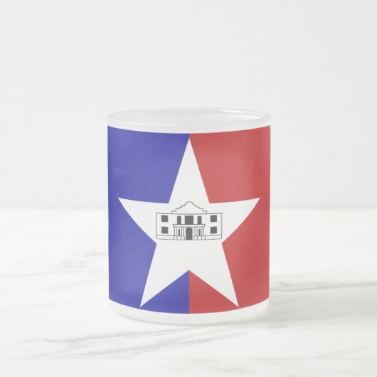 Mattierte kleine Tasse aus Glas - Flagge von San A (Mittel)