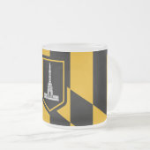 Mattierte kleine Tasse aus Glas mit Baltimore-Flag (VorderseiteRechts)