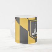 Mattierte kleine Tasse aus Glas mit Baltimore-Flag (Vorderseite Links)