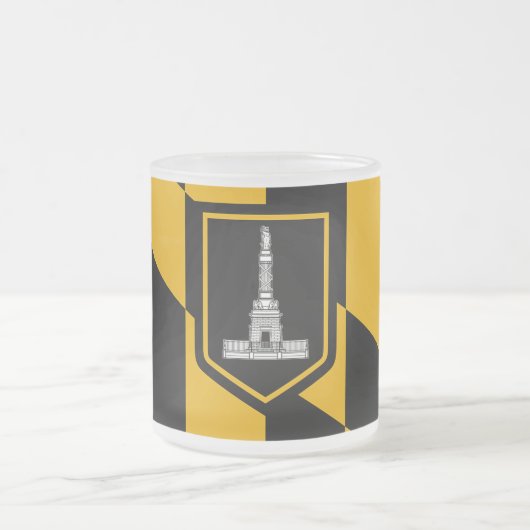 Mattierte kleine Tasse aus Glas mit Baltimore-Flag (Mittel)