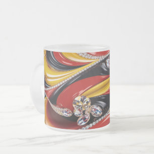 Mattierte kleine Tasse aus Glas mit belgischen Far