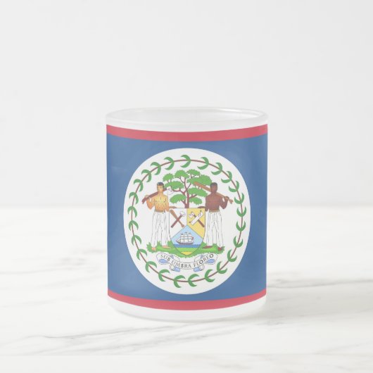 Mattierte kleine Tasse aus Glas mit Belize-Flagge (Mittel)