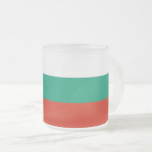 Mattierte kleine Tasse aus Glas mit bulgarischer F (VorderseiteRechts)