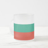 Mattierte kleine Tasse aus Glas mit bulgarischer F (Vorderseite Links)