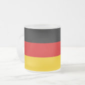 Mattierte kleine Tasse aus Glas mit Bundesflagge (Vorderseite Links)