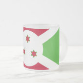 Mattierte kleine Tasse aus Glas mit Burundi-Flagge (VorderseiteRechts)
