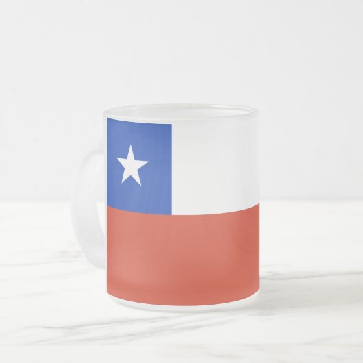 Mattierte kleine Tasse aus Glas mit Chile (Vorderseite Links)