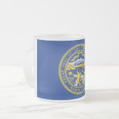 Mattierte kleine Tasse aus Glas mit der Fahne Nebr (Vorderseite Links)