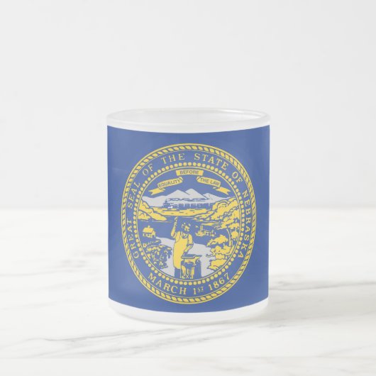 Mattierte kleine Tasse aus Glas mit der Fahne Nebr (Mittel)