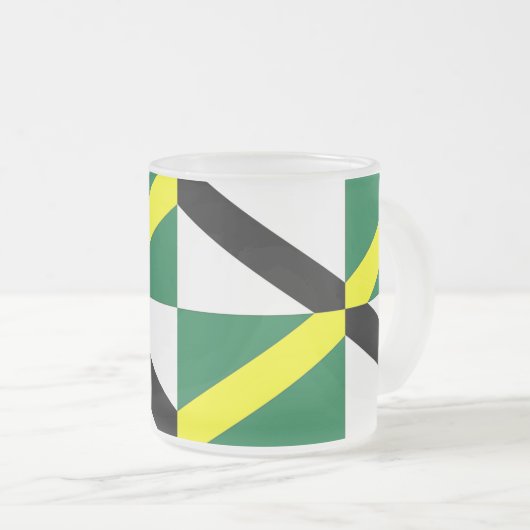 Mattierte kleine Tasse aus Glas mit der Fahne von  (VorderseiteRechts)