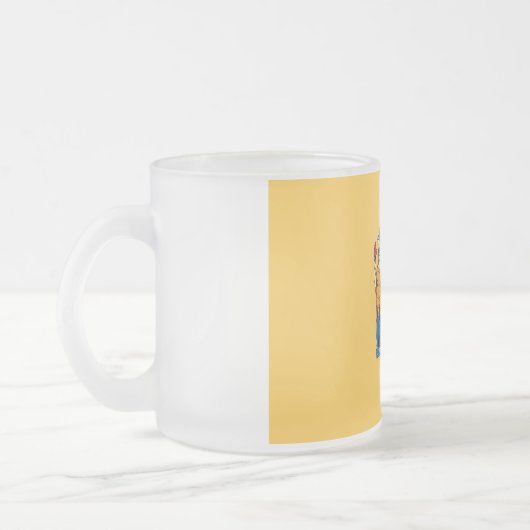 Mattierte kleine Tasse aus Glas mit der Fahne von (Links)