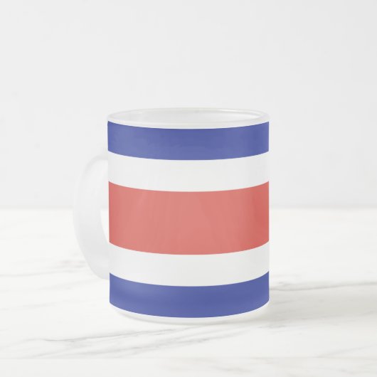 Mattierte kleine Tasse aus Glas mit der Flagge Cos (Vorderseite Links)