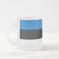 Mattierte kleine Tasse aus Glas mit der Flagge Est