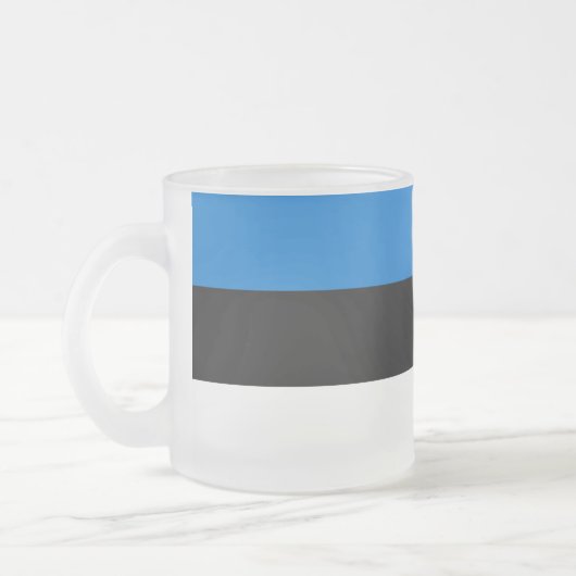 Mattierte kleine Tasse aus Glas mit der Flagge Est (Links)