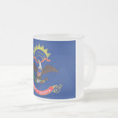 Mattierte kleine Tasse aus Glas mit der Flagge Nor (VorderseiteRechts)