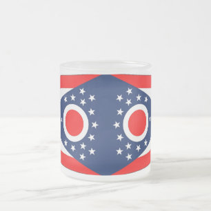 Mattierte kleine Tasse aus Glas mit der Flagge Ohi