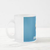 Mattierte kleine Tasse aus Glas mit der Flagge Okl (Links)