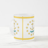 Mattierte kleine Tasse aus Glas mit der Flagge Rho (Vorderseite Links)