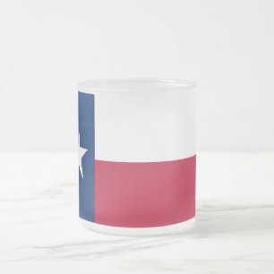 Mattierte kleine Tasse aus Glas mit der Flagge Tex