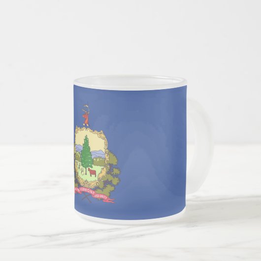 Mattierte kleine Tasse aus Glas mit der Flagge Ver (VorderseiteRechts)