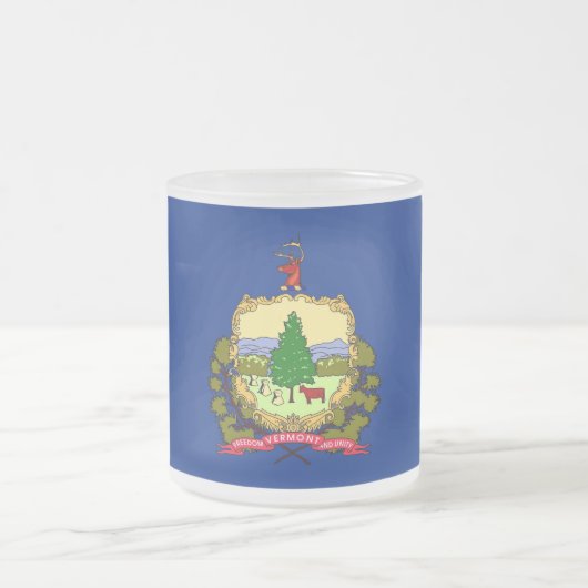 Mattierte kleine Tasse aus Glas mit der Flagge Ver (Mittel)