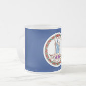Mattierte kleine Tasse aus Glas mit der Flagge Vir (Vorderseite Links)