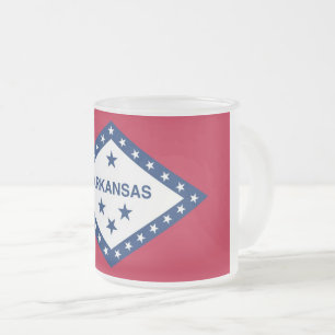 Mattierte kleine Tasse aus Glas mit der Flagge von