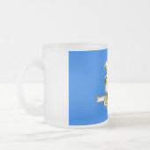 Mattierte kleine Tasse aus Glas mit der Flagge von (Links)