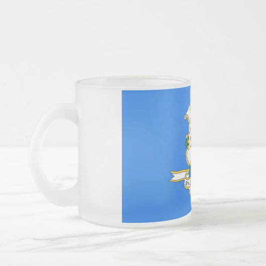 Mattierte kleine Tasse aus Glas mit der Flagge von (Links)