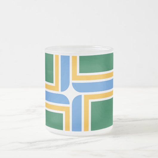 Mattierte kleine Tasse aus Glas mit der Flagge von (Mittel)