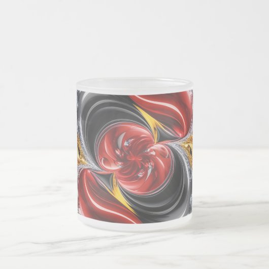 Mattierte kleine Tasse aus Glas mit deutschen Farb (Mittel)