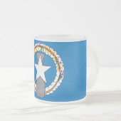 Mattierte kleine Tasse aus Glas mit Fahne Nord-Mar (VorderseiteRechts)