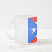 Mattierte kleine Tasse aus Glas mit Fahne Puerto R (Links)