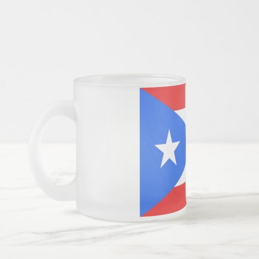 Mattierte kleine Tasse aus Glas mit Fahne Puerto R (Links)