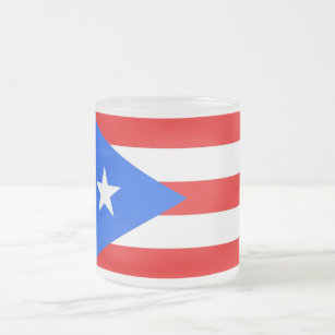 Mattierte kleine Tasse aus Glas mit Flagge Puerto 