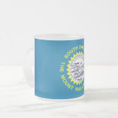 Mattierte kleine Tasse aus Glas mit Flagge Süddako (Vorderseite Links)