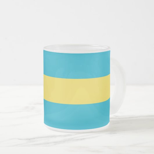 Mattierte kleine Tasse aus Glas mit Flagge von Bah (VorderseiteRechts)