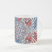 Mattierte kleine Tasse aus Glas mit französischen  (VorderseiteRechts)