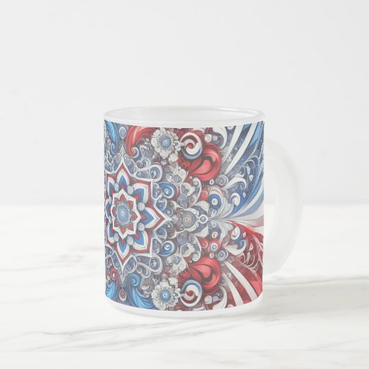 Mattierte kleine Tasse aus Glas mit französischen (VorderseiteRechts)