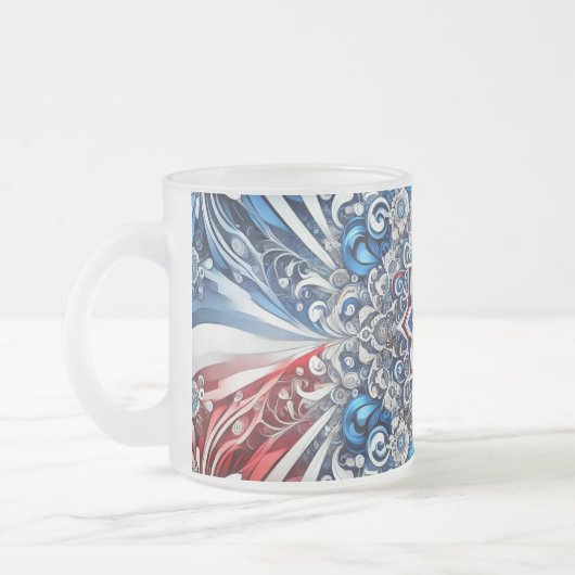 Mattierte kleine Tasse aus Glas mit französischen  (Links)