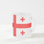 Mattierte kleine Tasse aus Glas mit georgischer Fl (VorderseiteRechts)