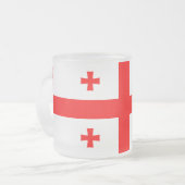 Mattierte kleine Tasse aus Glas mit georgischer Fl (Vorderseite Links)