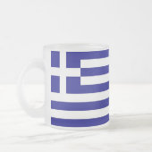 Mattierte kleine Tasse aus Glas mit griechischer F (Links)