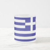 Mattierte kleine Tasse aus Glas mit griechischer F (Mittel)