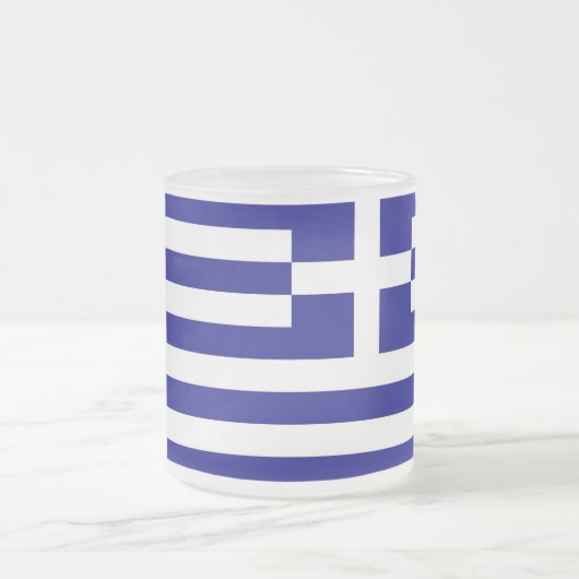 Mattierte kleine Tasse aus Glas mit griechischer F (Mittel)