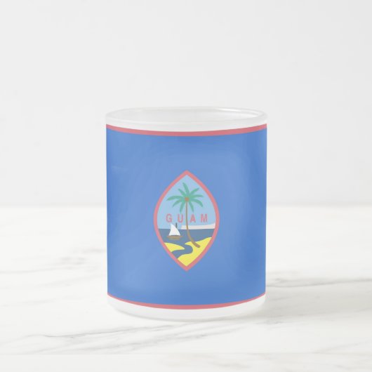 Mattierte kleine Tasse aus Glas mit Guam-Flagge (Mittel)
