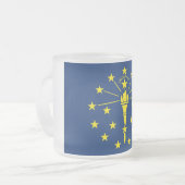 Mattierte kleine Tasse aus Glas mit Indiana-Flagge (Vorderseite Links)