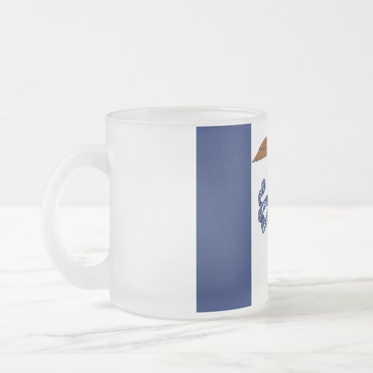 Mattierte kleine Tasse aus Glas mit Iowa-Fahne (Links)