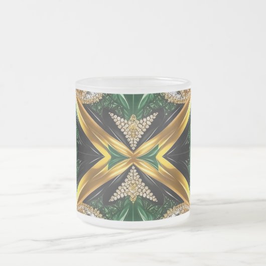 Mattierte kleine Tasse aus Glas mit jamaikanischen (Mittel)