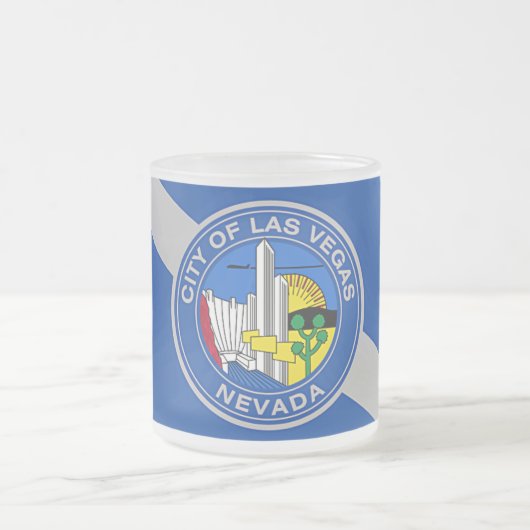 Mattierte kleine Tasse aus Glas mit Las Vegas-Fahn (Mittel)